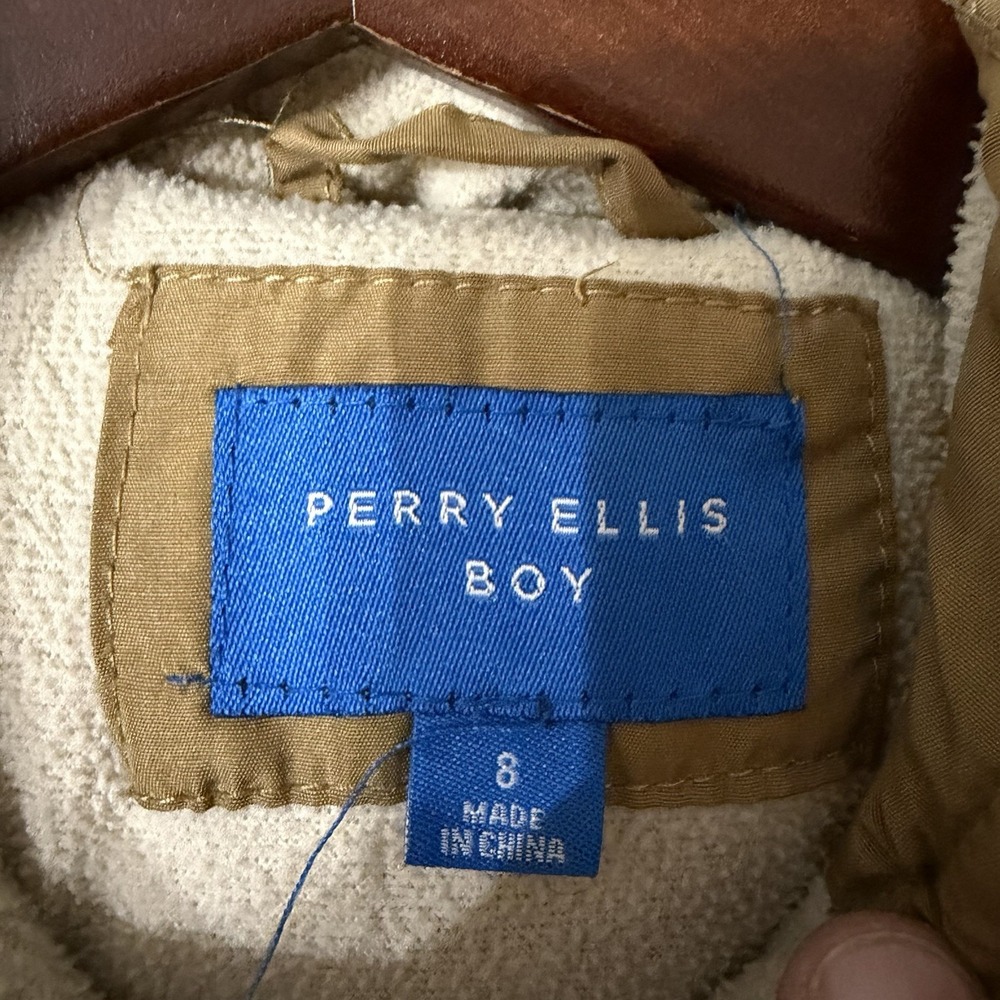 Perry Ellis Boy's‎ Quilted Jacket With Sherpa Lining size 8 Hooded Warm - Picture 10 of 10